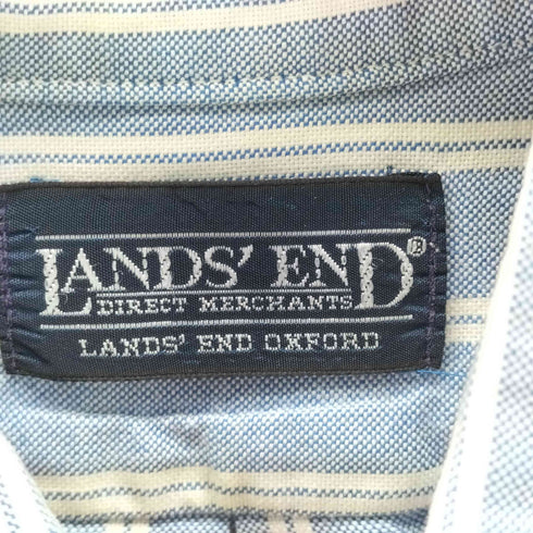 ランズエンド LANDS END 90S USA製 コットン ボタンダウン ストライプ L/S シャツ メンズ