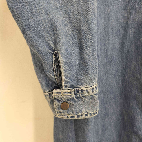 ザラ ZARA ハーフジップ 変形スリーブ デニムワンピース レディース import:S