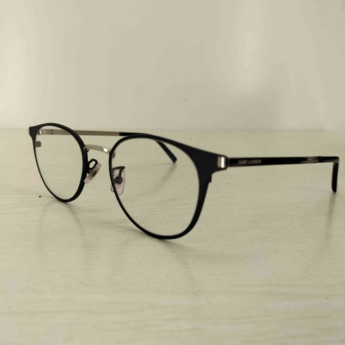 サンローラン Saint Laurent ラウンディッシュボストンシェイプ 伊達メガネ メンズ 50ロ21-140