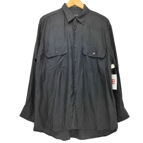 VIRMANZONI シルク100 フラップポケット L/S ワークシャツ メンズ import:L