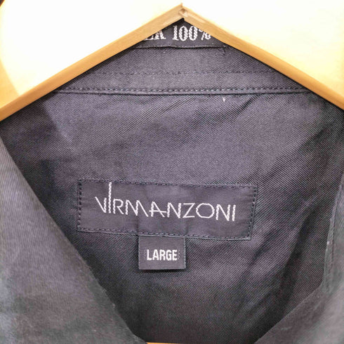 VIRMANZONI シルク100 フラップポケット L/S ワークシャツ メンズ import:L