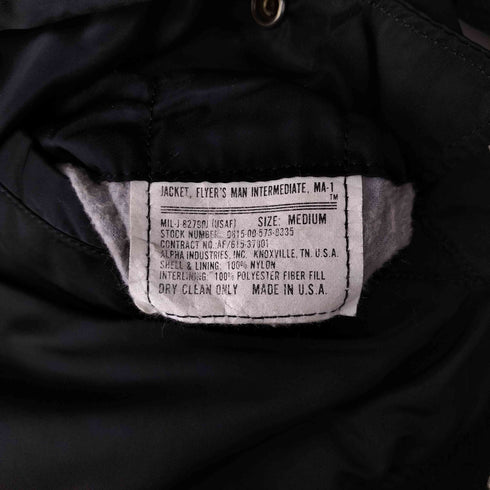 アルファインダストリーズ ALPHA INDUSTRIES USA製 MA-1 フライトジャケット メンズ import:M