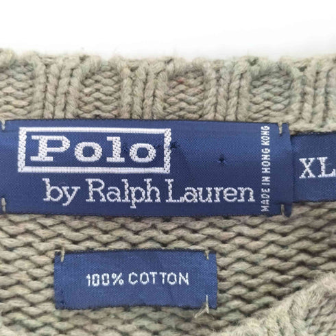 ポロバイラルフローレン Polo by RALPH LAUREN 90S ポニー刺繍 コットンvネックニット メンズ import:XL