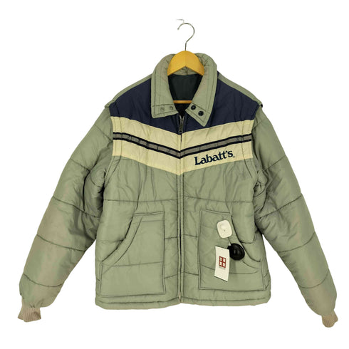 70S アルミ PRIDEジップ フロッキープリント コンバーチブル パテッドジャケット 2WAY メンズ