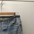 G.GUAGLIANONE × Levi's 501 ユーロ レザー 切り替え ダメージ ブリーチ ペイント 加工 カスタム ストレート デニム パンツ メンズ JPN:L