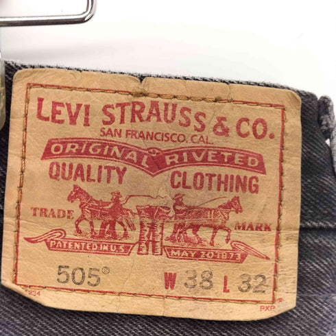 リーバイス Levis 00s 07年製 ボタン裏499 505 REGULAR FIT 先染め ブラック デニム メンズ W38 L32