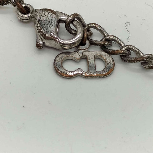 クリスチャンディオール Christian Dior CD ロゴチャーム シルバーネックレス レディース