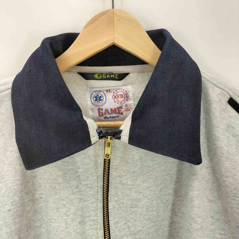 GAME Sportswear 襟デニム ハーフジップスウェット メンズ import:XL