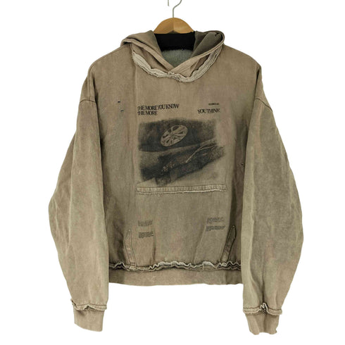ザラ ZARA ヴィンテージ加工 プリントパーカー メンズ import:M