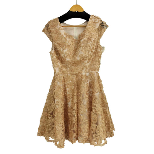 Ladys Marron 花びら装飾 Aラインドレス レディース