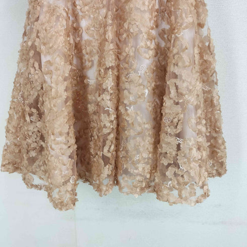 Ladys Marron 花びら装飾 Aラインドレス レディース