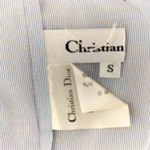 クリスチャンディオール Christian Dior ボウタイ付き ストライプ シルク ブラウス レディース S