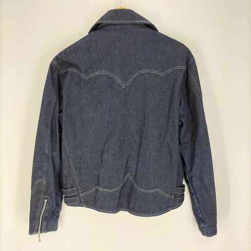 デューク duke 裏地総柄 デニム ダブル ライダース ジャケット メンズ import:M