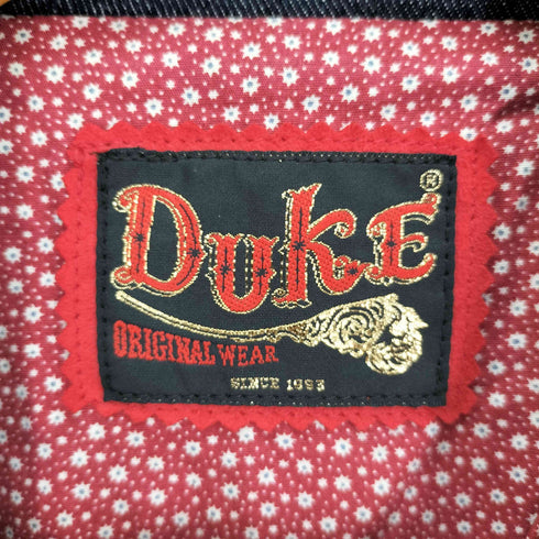 デューク duke 裏地総柄 デニム ダブル ライダース ジャケット メンズ import:M