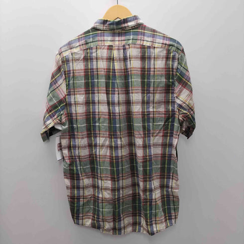 ポロバイラルフローレン Polo by RALPH LAUREN 90s ボタンダウン 手織り 半袖 シャツ チェック メンズ import:XL
