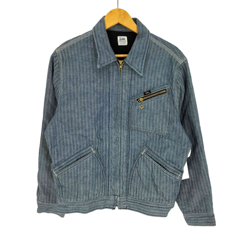 リー Lee ストライプ柄 裏起毛 ジップアップ デニム ジャケット メンズ import:M