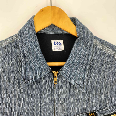 リー Lee ストライプ柄 裏起毛 ジップアップ デニム ジャケット メンズ import:M