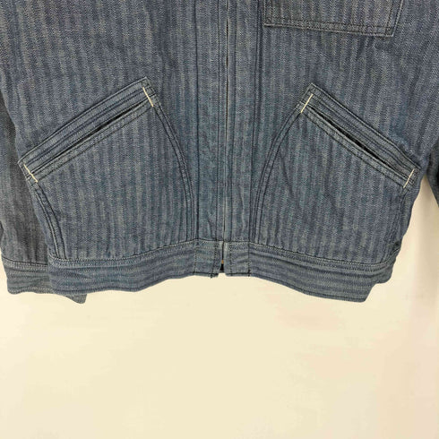 リー Lee ストライプ柄 裏起毛 ジップアップ デニム ジャケット メンズ import:M