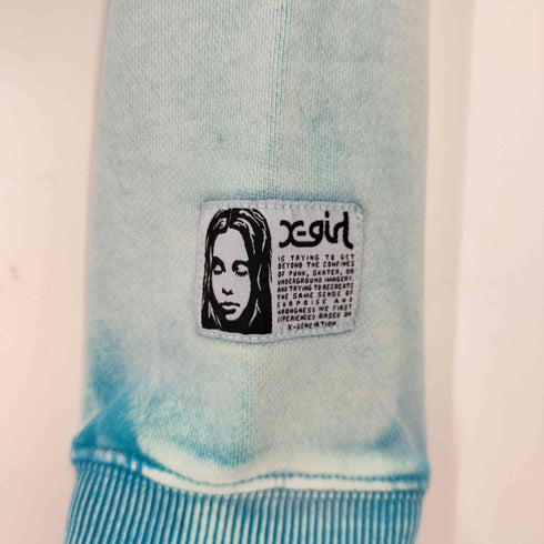 エックスガール X-girl FACE LABEL WASHED COMPACT ZIP UP SWEAT HOODIE レディース JPN:M