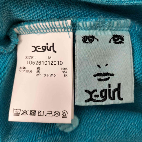 エックスガール X-girl FACE LABEL WASHED COMPACT ZIP UP SWEAT HOODIE レディース JPN:M