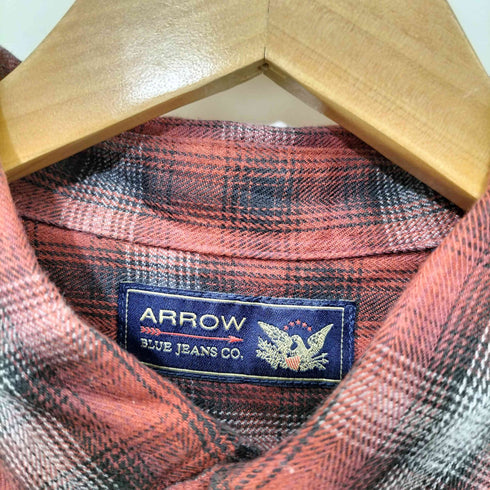 アロー ARROW 00s オンブレチェック ボタンダウン ワークシャツ ネルシャツ メンズ import:L
