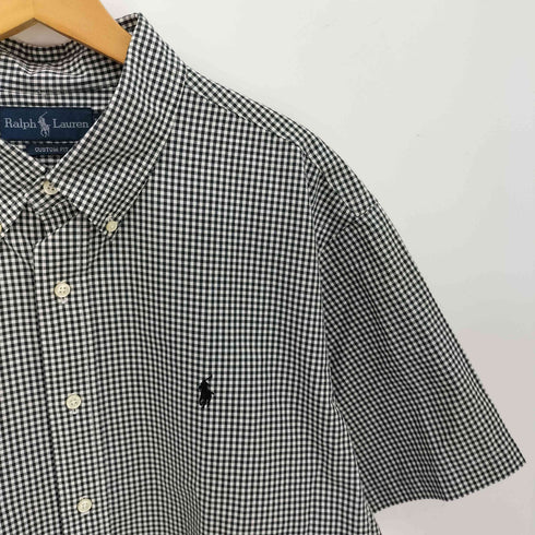 ラルフローレン RALPH LAUREN 00s CUSTOM FIT ポニー刺繍 ギンガムチェック ボタンダウン 半袖 シャツ ビッグサイズ メンズ 4L