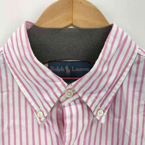 ラルフローレン RALPH LAUREN 120's 2-ply Custom Fit スモールポニー刺繍ボタンダウン ストライプシャツ メンズ L