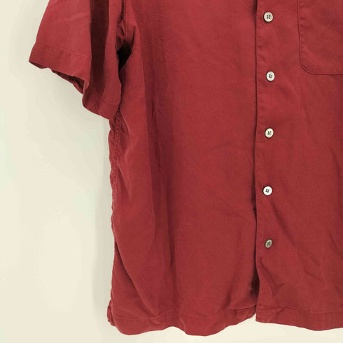 ブランディニ BRANDINI 90-00S シェルボタン シルク 100 オープンカラー S/S シャツ メンズ import:M