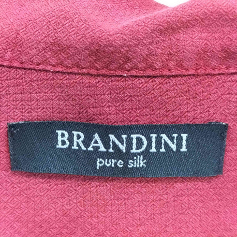 ブランディニ BRANDINI 90-00S シェルボタン シルク 100 オープンカラー S/S シャツ メンズ import:M