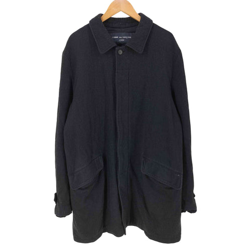 コムデギャルソンオム COMME des GARCONS HOMME AD2015 AW 比翼 ウールステンカラーコート メンズ M