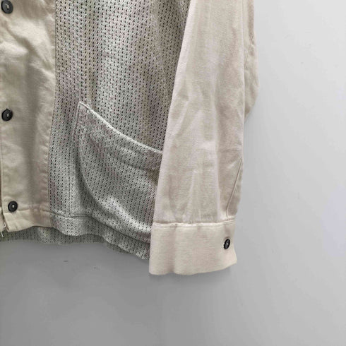 Eternal 70S メッシュ パネル スイッチング 開襟 オープンカラー L/S コットン シャツ 襟芯 vintage ヴィンテージ メンズ