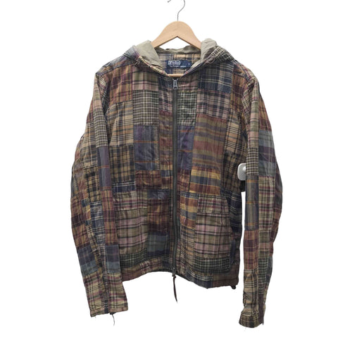 ポロバイラルフローレン Polo by RALPH LAUREN 90s パッチワーク マドラスチェック ダブルジップ メンズ import:S