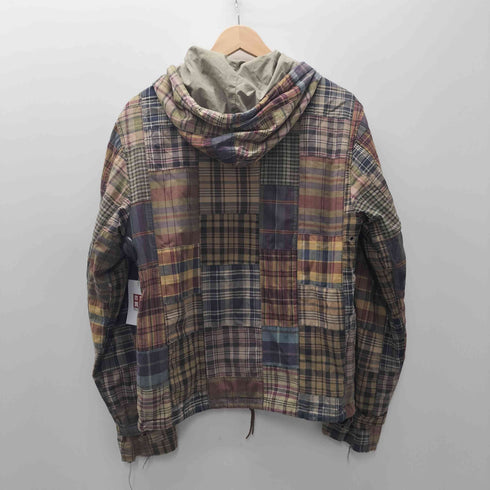 ポロバイラルフローレン Polo by RALPH LAUREN 90s パッチワーク マドラスチェック ダブルジップ メンズ import:S