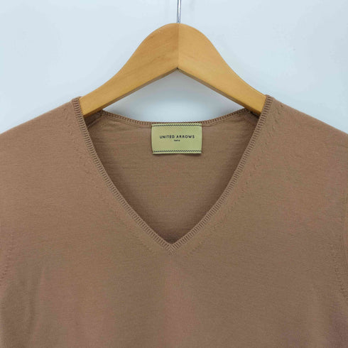 ユナイテッドアローズ UNITED ARROWS シルクリブ Uネック ニット レディース JPN:38