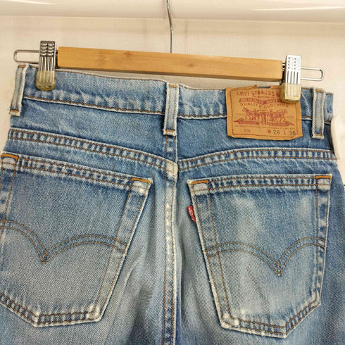 リーバイス Levis 96年製 USA製 裏ボタン501 スモールe 505ダメージデニムパンツ レディース W28 L36