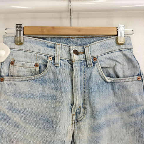 リーバイス Levis 93年製 USA製 裏ボタン525 スモールe 505ダメージストレートデニムパンツ レディース W28 L36