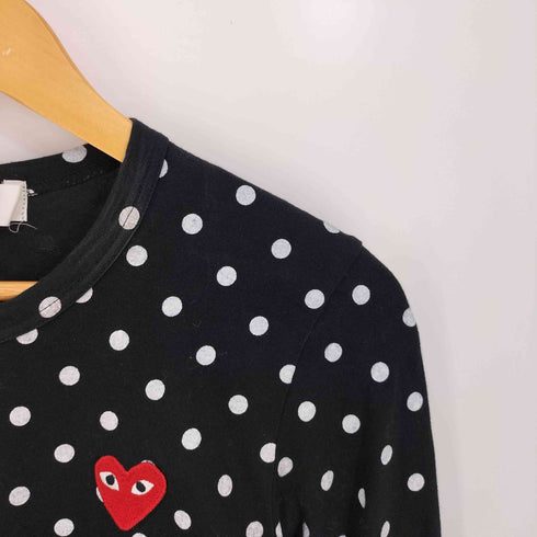 プレイコムデギャルソン PLAY COMME des GARCONS ハートワッペン ドット 長袖カットソー レディース JPN:L