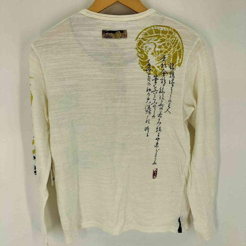 流儀独特 Japanese pattern 和柄 龍 ヘンリーネックTシャツ メンズ 中