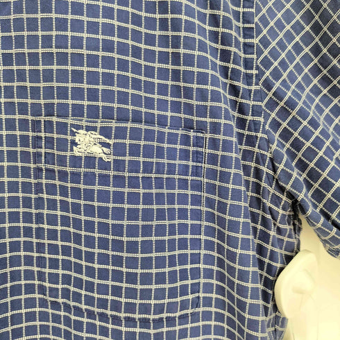 バーバリーブルーレーベル BURBERRY BLUE LABEL ホース刺繍 S/Sチェックシャツ メンズ JPN:M