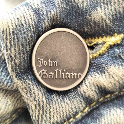 ジョンガリアーノ JOHN GALLIANO イタリア製 ポリウレタン混 デニム スキニー ストレート パンツ メンズ 48