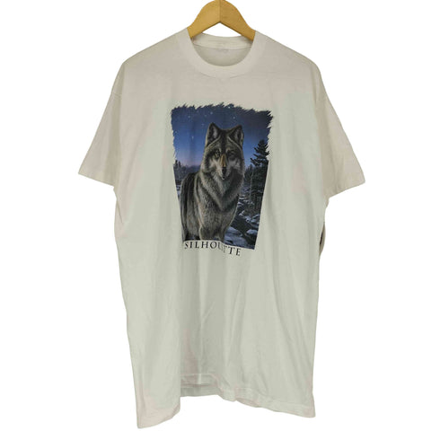 SILHOUETTE 袖裾シングル フロントプリントクルーネックTシャツ メンズ