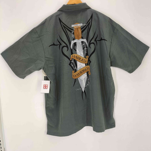 ハーレーダビッドソン HARLEY-DAVIDSON 背面プリントS/S開襟シャツ メンズ 2XL