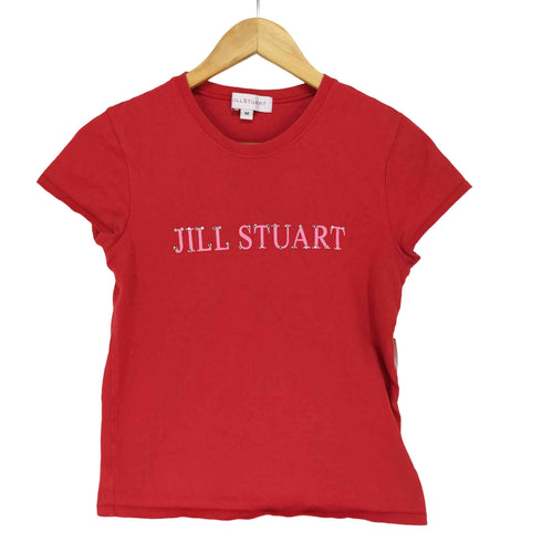 ジルバイジルスチュアート JILL by JILLSTUART ラインストーン ロゴプリントミニTシャツ Y2K レディース M