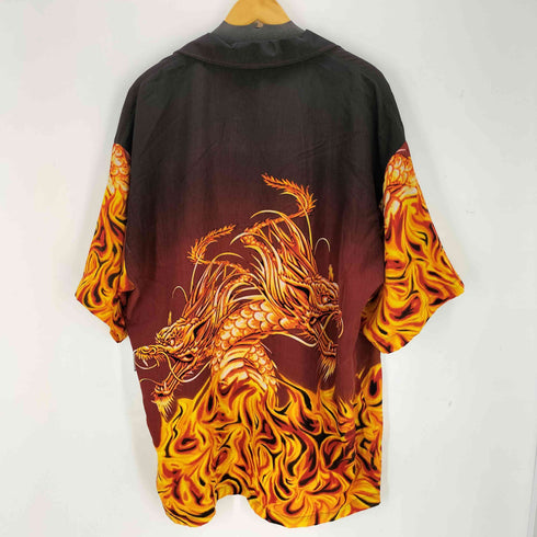 OSCAr MISA ドラゴンプリント 半袖総柄シャツ american casual メンズ import:XL