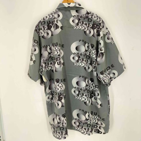 英字 幾何学 プリントS/S開襟シャツ american casual メンズ 2XL