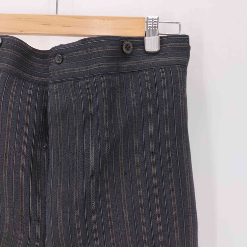 30-40S Japan Vintage a.de clerck toulouse ボタンフライ サスペンダーボタン 針付 シンチバック ストライプ センタープレス テーパード スラックス パンツ トラウザー メンズ