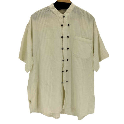 LARA ETHNICS 2連ボタンバンドカラーS/Sシャツ american casual メンズ 3XL