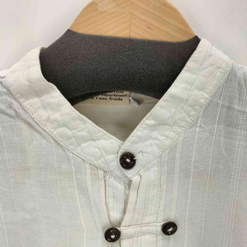 LARA ETHNICS 2連ボタンバンドカラーS/Sシャツ american casual メンズ 3XL