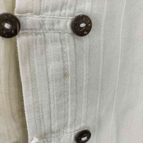 LARA ETHNICS 2連ボタンバンドカラーS/Sシャツ american casual メンズ 3XL