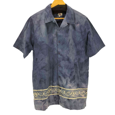 LIBERTO 裾プリント タイダイS/S開襟シャツ american casual メンズ XL